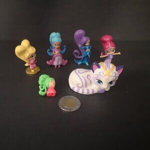 A Collection of 6 Various Nickelodeon Shimmer & Shine PVC Action Figures Small